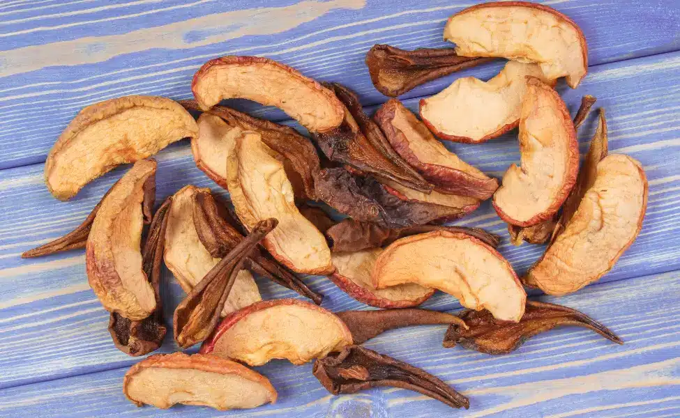 Dried apples on my worktop